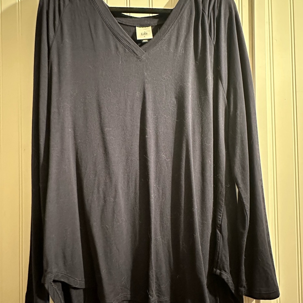 CAbi Navy V-Neck Long Sleeve Top